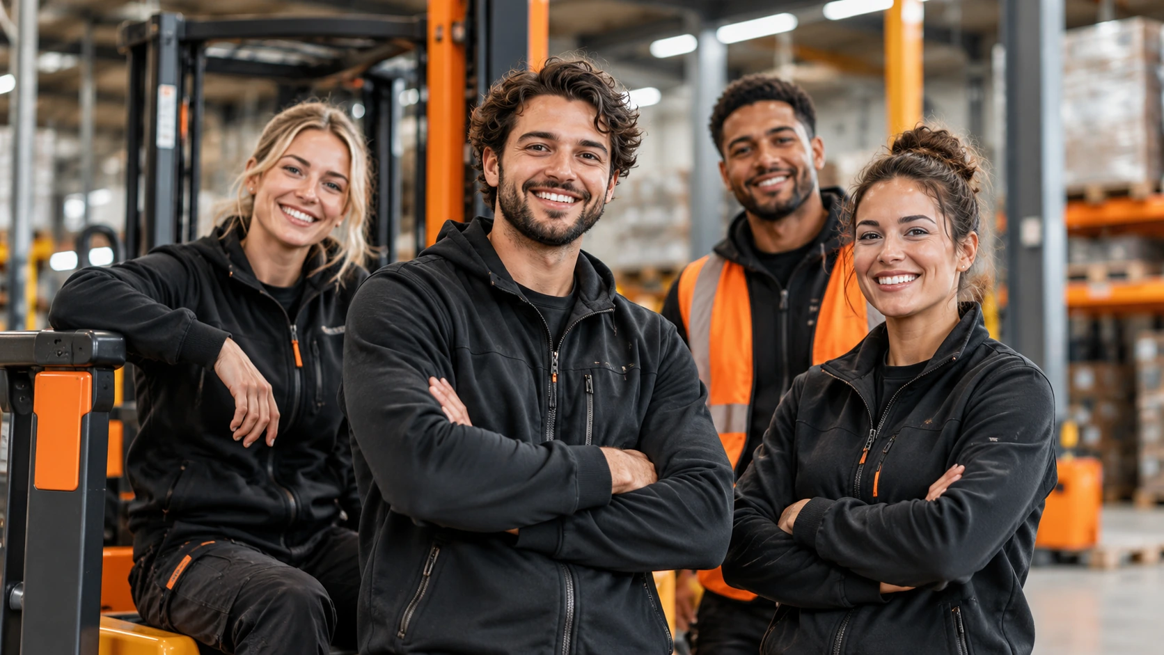 Forworx teamportret in magazijnomgeving